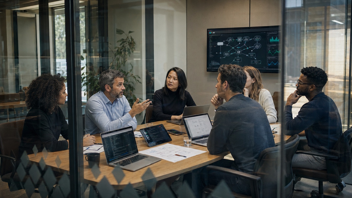 Mugdha Ventures team working in a modern office